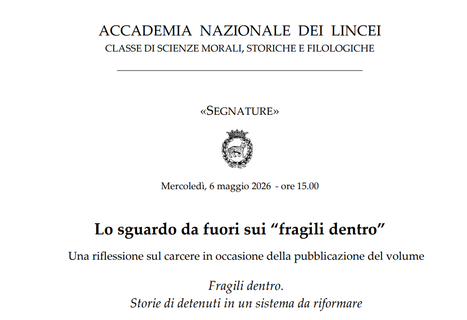 Lo sguardo da fuori sui “fragili dentro”. Una riflessione sul carcere
